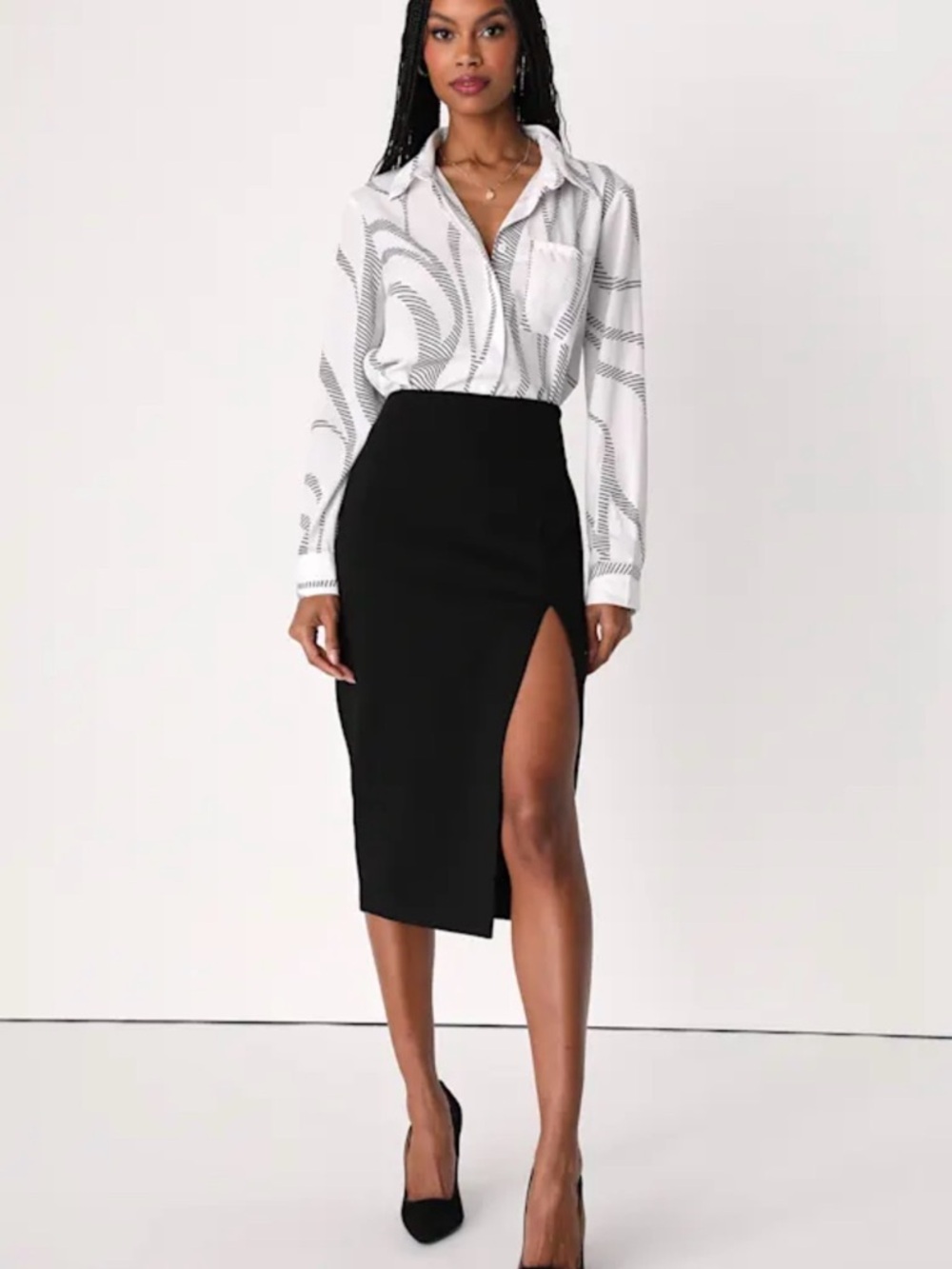 Classic High-Slit Pencil Skirt NWT
